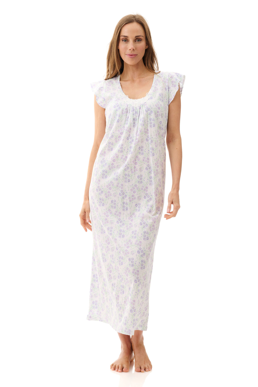 Givoni Sylvia Long cotton jersey summer nightie Australia | Long cotton nighties Australia