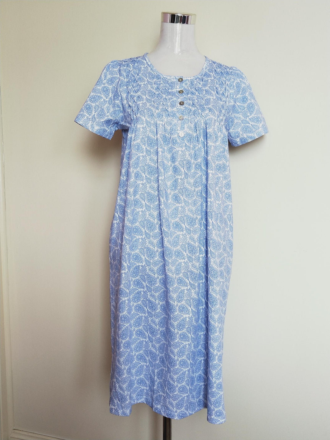 Schrank Cotton Jersey Nightie in Blue Paisley SK310P